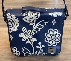 Vintage Roxy Y2K 2000s Hawaiian Floral Print Messenger Bag Crossbody EUC RARE